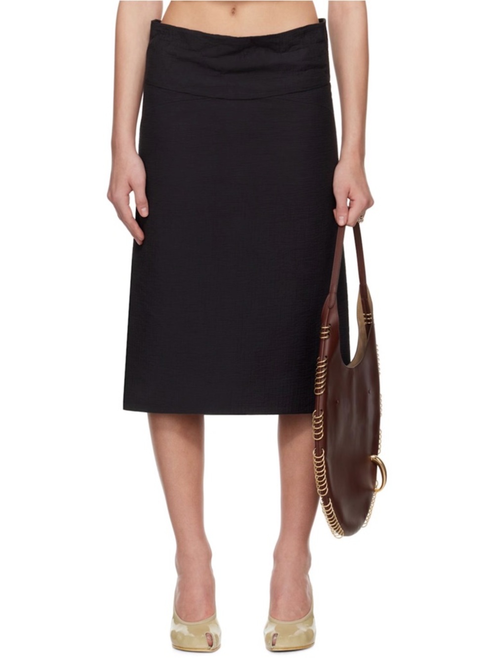 Tory Burch Black Midi Skirt NWT